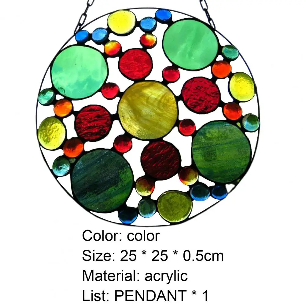 

Hanging Pendant Delicate Portable Multicolor Window Stained Suncatcher Ornament for Home