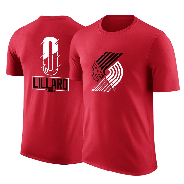 Damian Lillard c. J. McCollum футболка с короткими рукавами, хлопковая спортивная баскетбольная футболка dpoy, фирменный дизайн