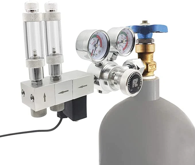 FZONE Pro Series-regulador de CO2 de doble etapa para acuario, presi&oacute;n de salida ajustable con solenoide de CC y alta precisi&oacute;n integrada-3