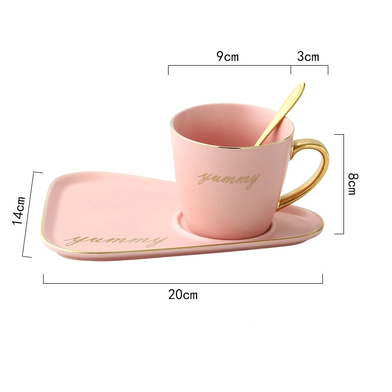 

Northern Europe Ceramics Coffee Milk Mugs Cup And Saucers Sets Household Oatmeal Cup Breakfast Drinkware Four Colours Optional