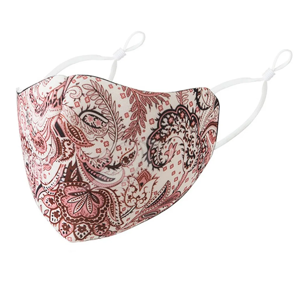 Перчатки с цветочным рисунком для взрослых модные многоразовые моющиеся бандана