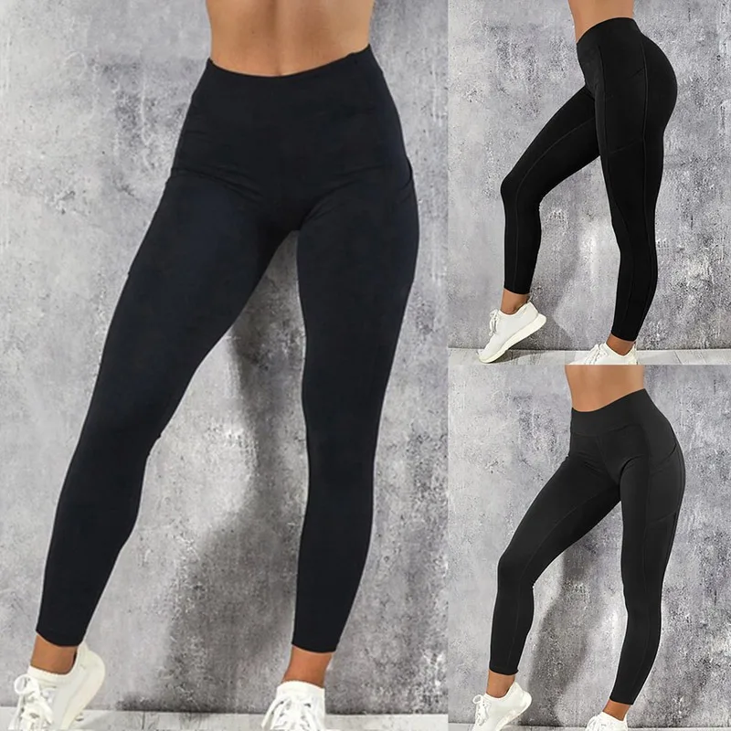 

Women Fashion Fitness Leggings High Waist Skinny Casual Running with Pocket Workout Yoga Pants