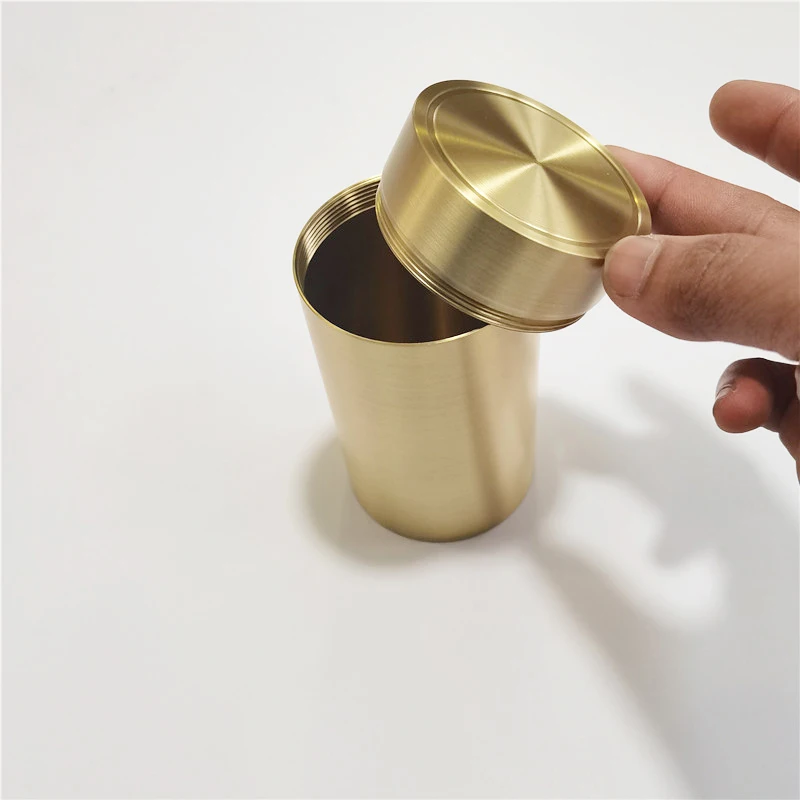 

65x120mm Brass Household Mini Portable Tea Caddy