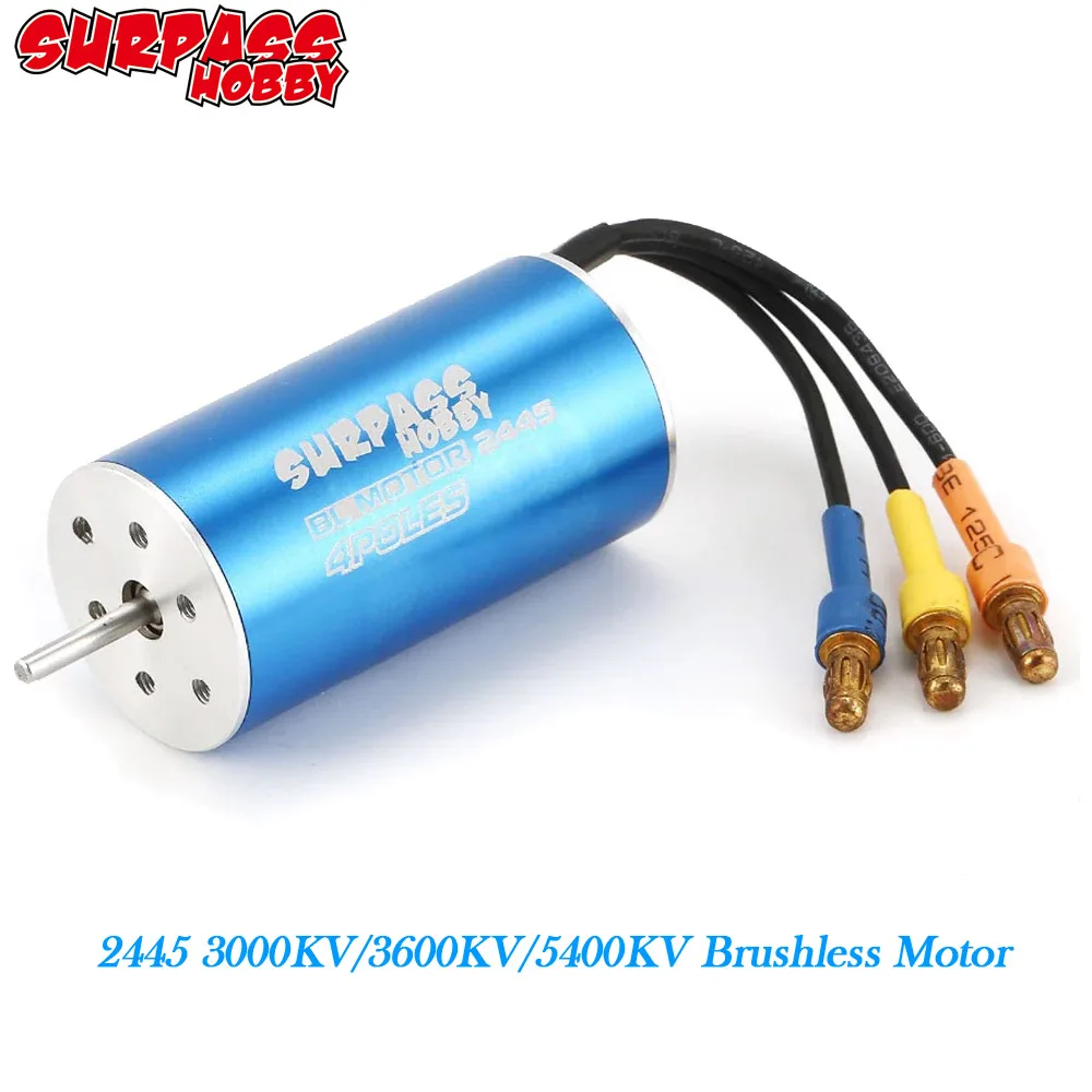 

Surpass Hobby Waterproof 2445 Brushless Motor 3000KV 3600KV 5400KV for Traxxas HSP 1/16 1/18 RC Drift Racing Climbing Car Boat