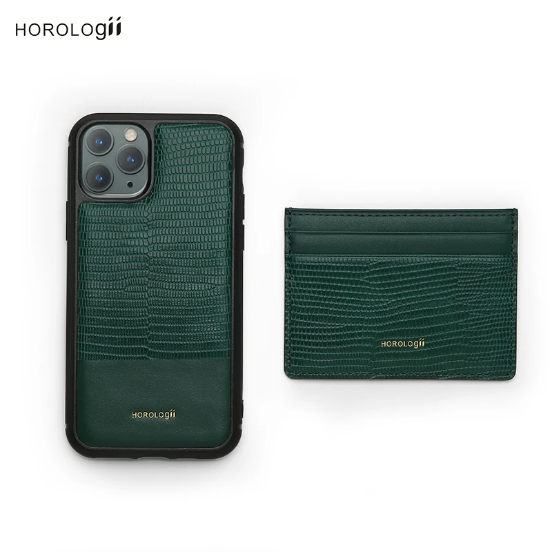Монограмма для зелёного Iphone X XR XS 11 12 13 14 Pro Max с держателем для карт, узор в виде ящерицы, роскошные кожаные изделия, Прямая поставка