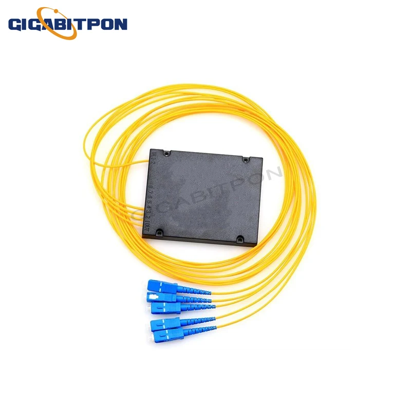 PLC ABS splitter SC/upc connector connector 0.9mm 1.5m on both sides FBT plc pigtail type FTTH ABS optical PLC splitter
