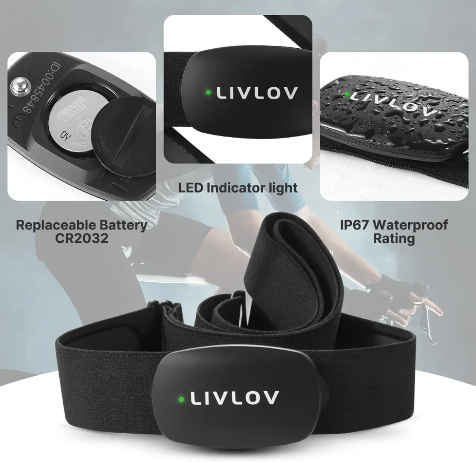 Монитор сердечного ритма LIVLOV V6 нагрудный ремень Bluetooth 5 0 ANT + IP67 водонепроницаемый