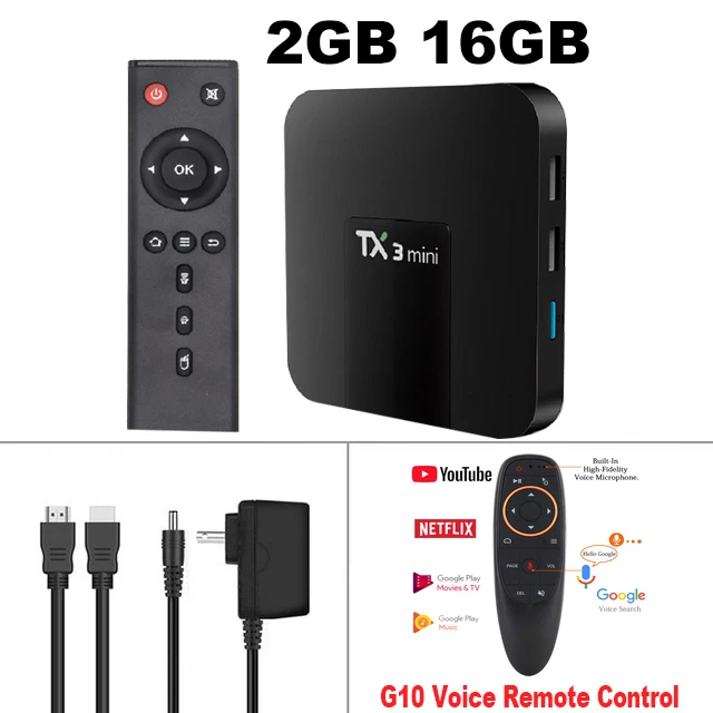 Android tv Box TX3 Мини Android 7,1 смарт-приставка 2 Гб 16 Гб Amlogic S905W четырехъядерный DDR3 H.265 4K HD WiFi IP tv медиаплеер - Цвет: 2G16G-G10 Remote