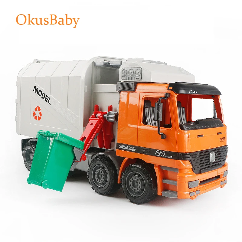 Large Size Children Simulation Garbage Orange Truck Sanitati