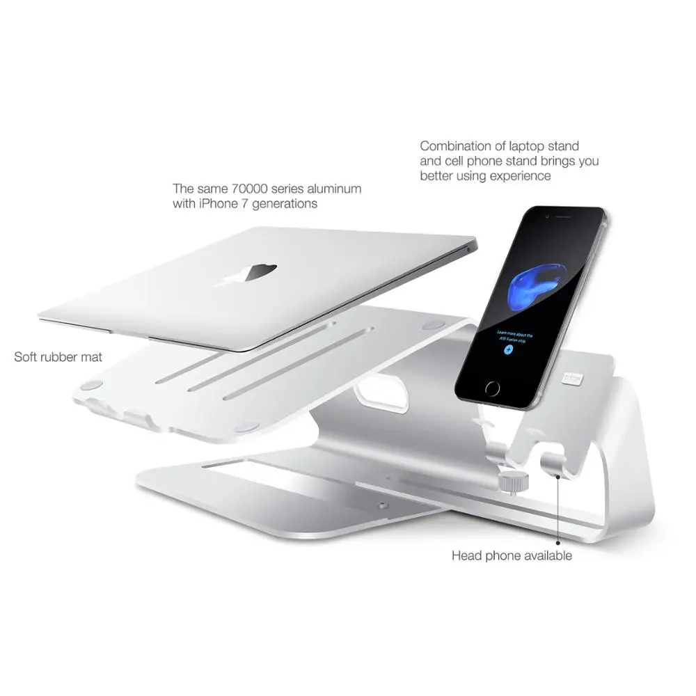 2 в 1 алюминиевая подставка для ноутбука и телефона | Автомобили мотоциклы