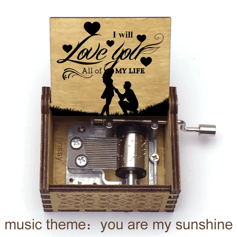 Музыкальная шкатулка с надписью you are my sunshine | Украшения и аксессуары
