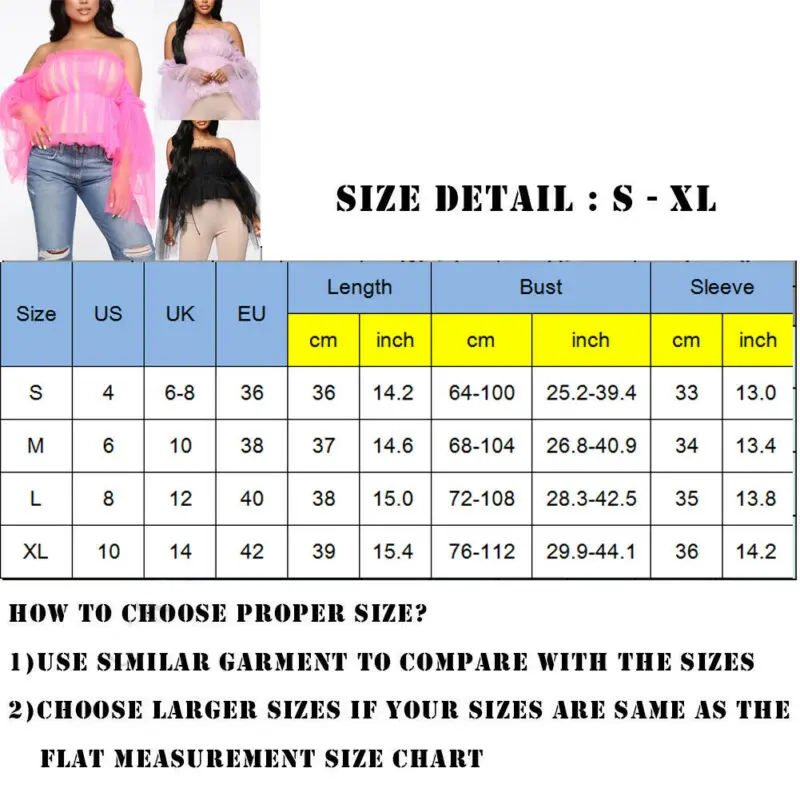 Sexy Women Off Shoulder Slash Neck Ruffle Tops Blouse Ladies Fashion Double Layer Mesh Chiffon Black Pink Purple | Женская одежда