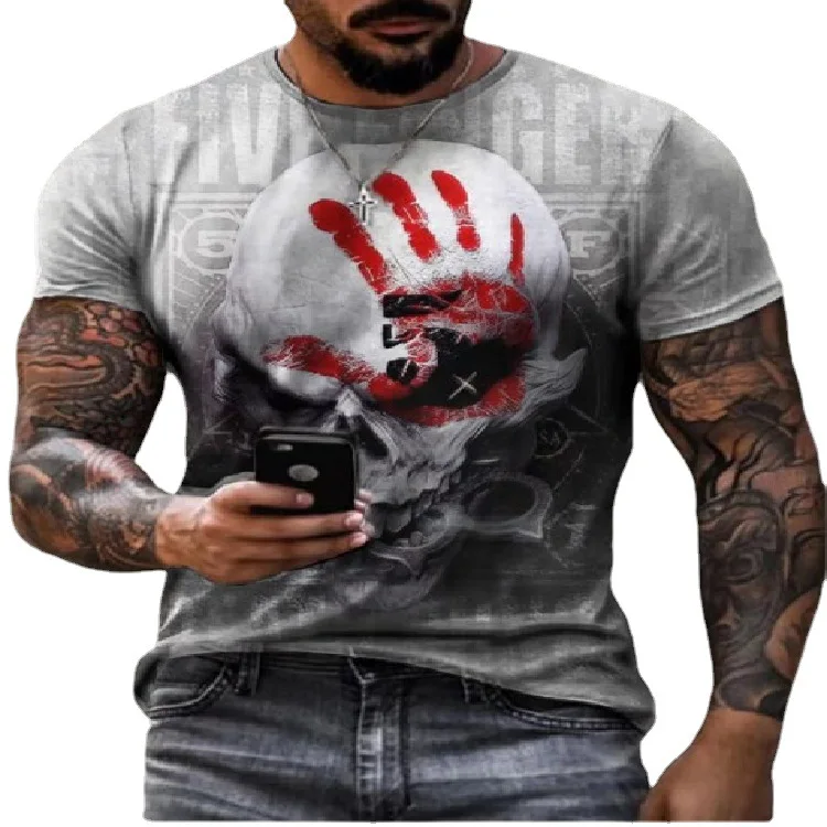 

Short-sleeved T-shirt Men's Printed Round Neck Shirt 2021 Summer Men's Loose Casual Comfortable Breathable T-shirt Top