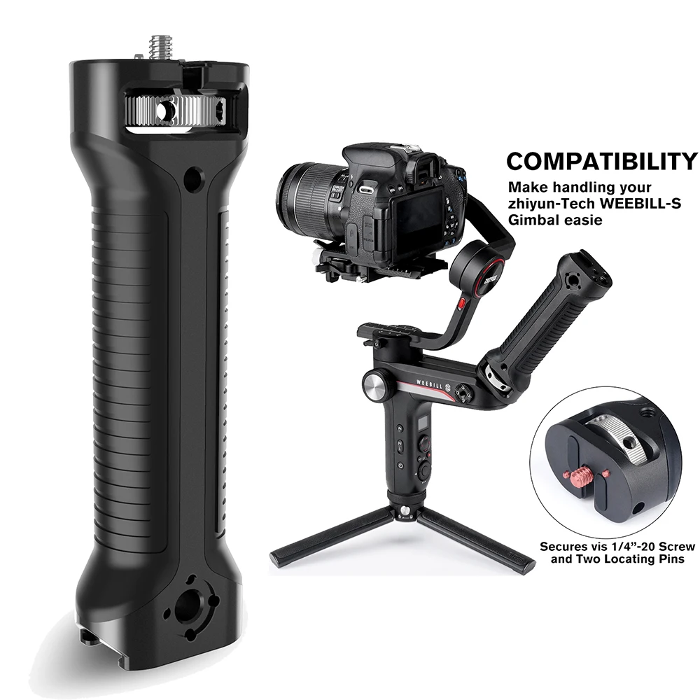 

Zhiyun шарнирный стабилизатор Ручка Рукоятка удлинитель держатель с креплением холодного башмака 1/4 "отверстия для винтов для Zhiyun Weebill-S