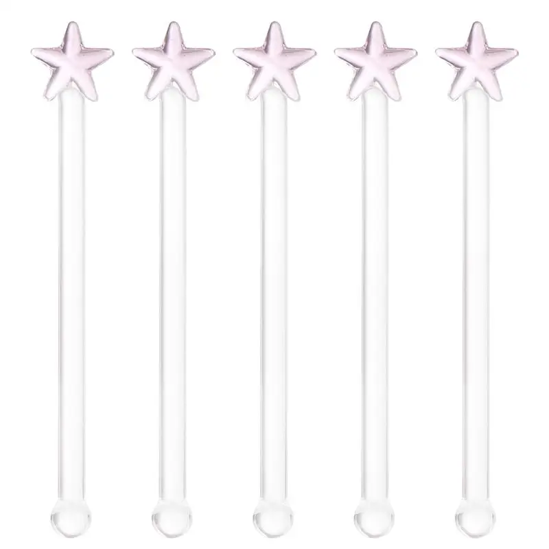 5 шт. разные цвета прозрачный Стекло коктейль смеситель Stick Творческий палочка