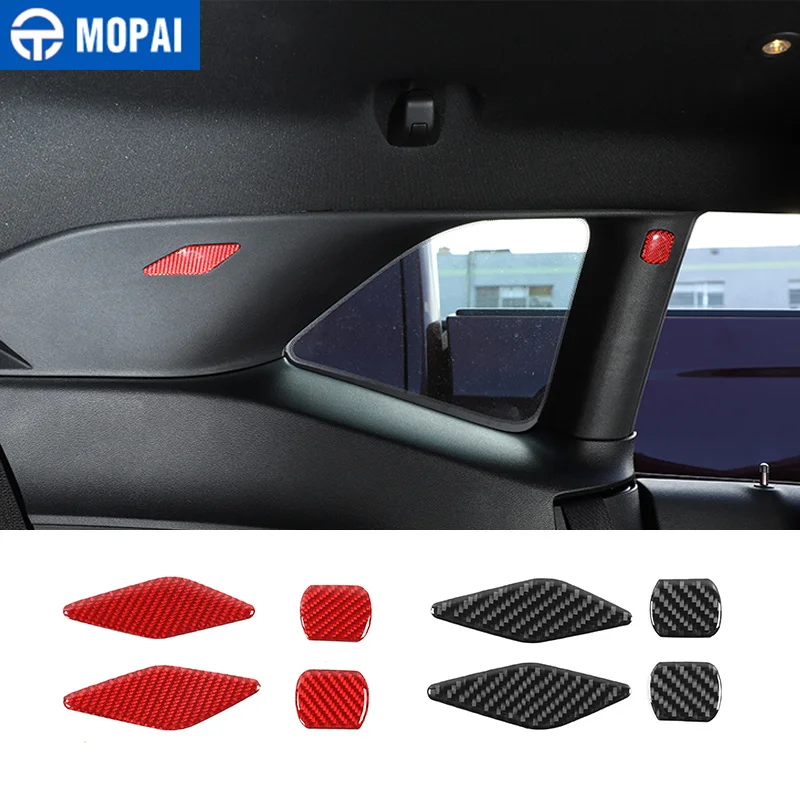 

JIDIXAN Carbon Fiber Car Interior Seat Belt Buckle Decoration Cover Trim Sickers for Dodge Challenger 2015-2020 Accessories