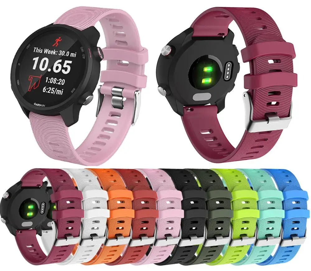 Ремешок силиконовый в полоску для Samsung Galaxy Watch Active легкий водонепроницаемый