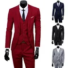 2021 модный мужской блестящий зеленый облегающий смокинг для жениха, мужская деловая одежда для работы, костюмы, комплект из 3 предметов (пиджак + брюки + жилет)
