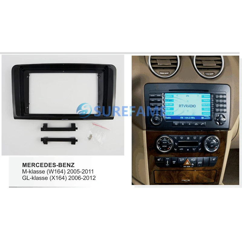 9-дюймовая Автомобильная панель Fascia Для MERCEDES BENZ M class (W164) 2005-2011 GL (X164) 2006-2012 комплект