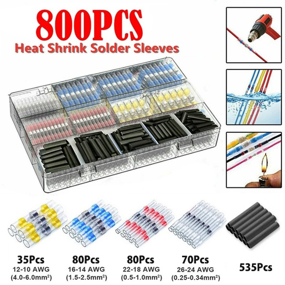 

Hot Sales Solder Seal Wire Connectors - Heat Shrink Solder Butt Connectors - Solder Connector Kit - Automotive Marine Insulated