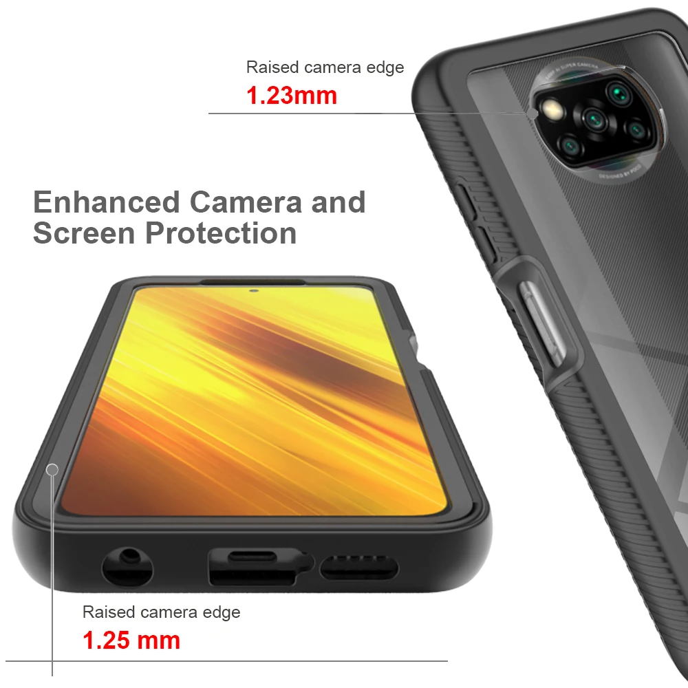 

Phone Case For Xiaomi POCO X3 PRO NFC Fashion Bring Screen Transparent Luxury Shockproof Anti-fall Heavy Protection Back Cover