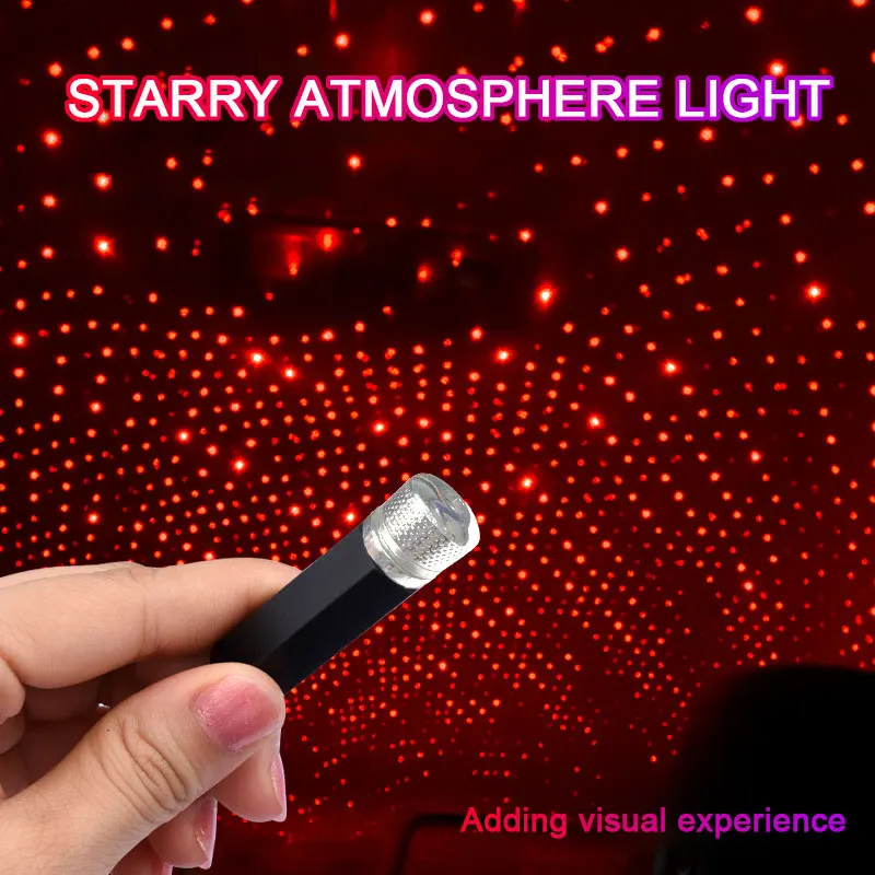 USB звездный атмосферный светильник светодиодный для крыши автомобиля Звездные