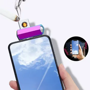 ultra thin type c micro usb phone u disk lighters plasma tungsten flameless cigarette keychain encendedor without battery free global shipping