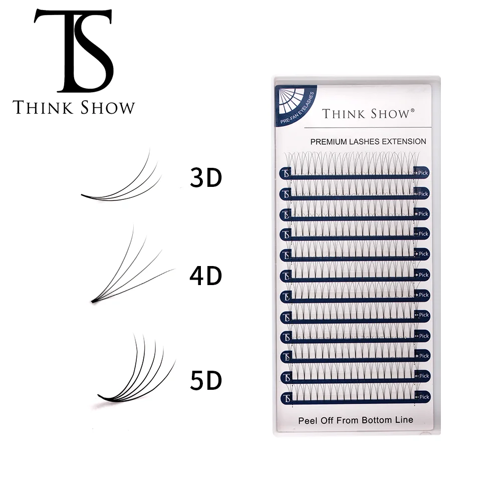 Накладные ресницы THINKSHOW 12 рядов/Чехол 8-15 мм 3D 4D 5D объем 0 07 C индивидуальные для