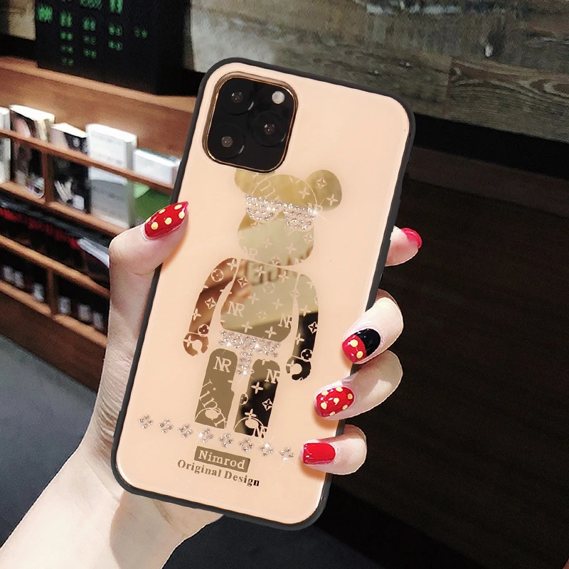 Новая мода стразы чехол для телефона iPhone 7 8 6 6S Plus 11 Pro Max Bear XR XS задняя крышка| |