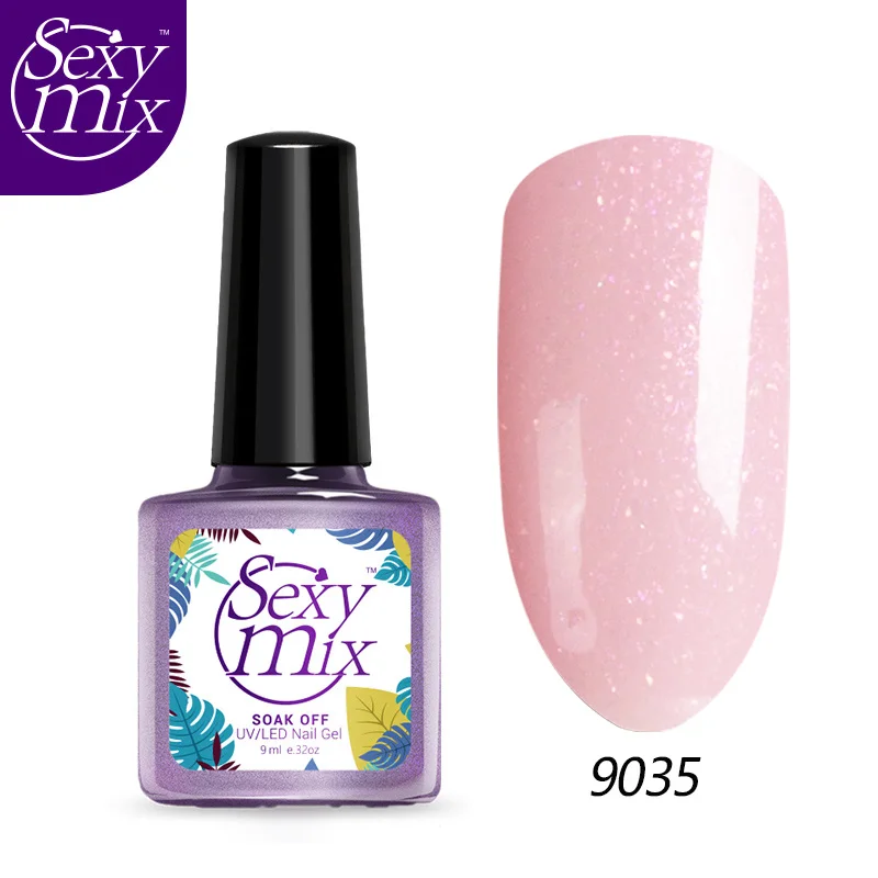 9035 SEXYMIX Блеск УФ-гель для ногтей Полупостоянный розовый цвет светодиодный Гель-лак для ногтей замачиваемый долговечный УФ-гель лак 9 мл - Цвет: 9035