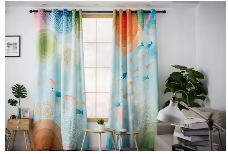 Пользовательские Шторы Современные минималистичные милые Мультяшные стильные