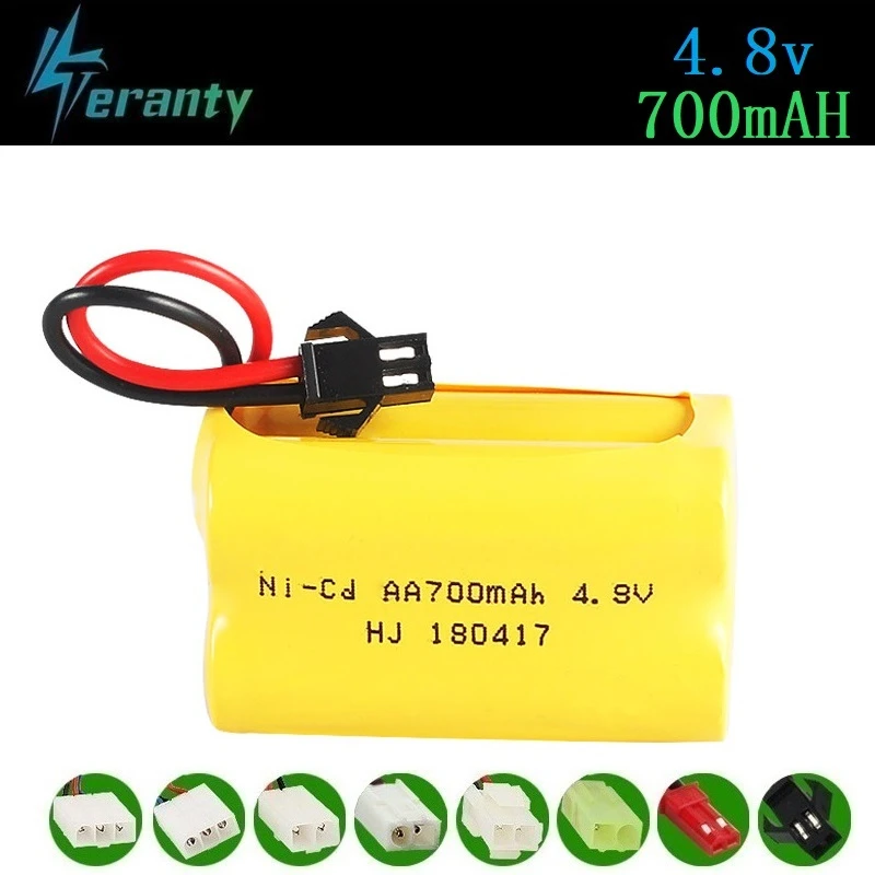 T Plug) 4,8 в Ni-cd аккумулятор и зарядное устройство для радиоуправляемых игрушек машинки танки роботы лодки пистолеты 4* AA 700 мАч 4,8 В перезаряжаемый аккумулятор