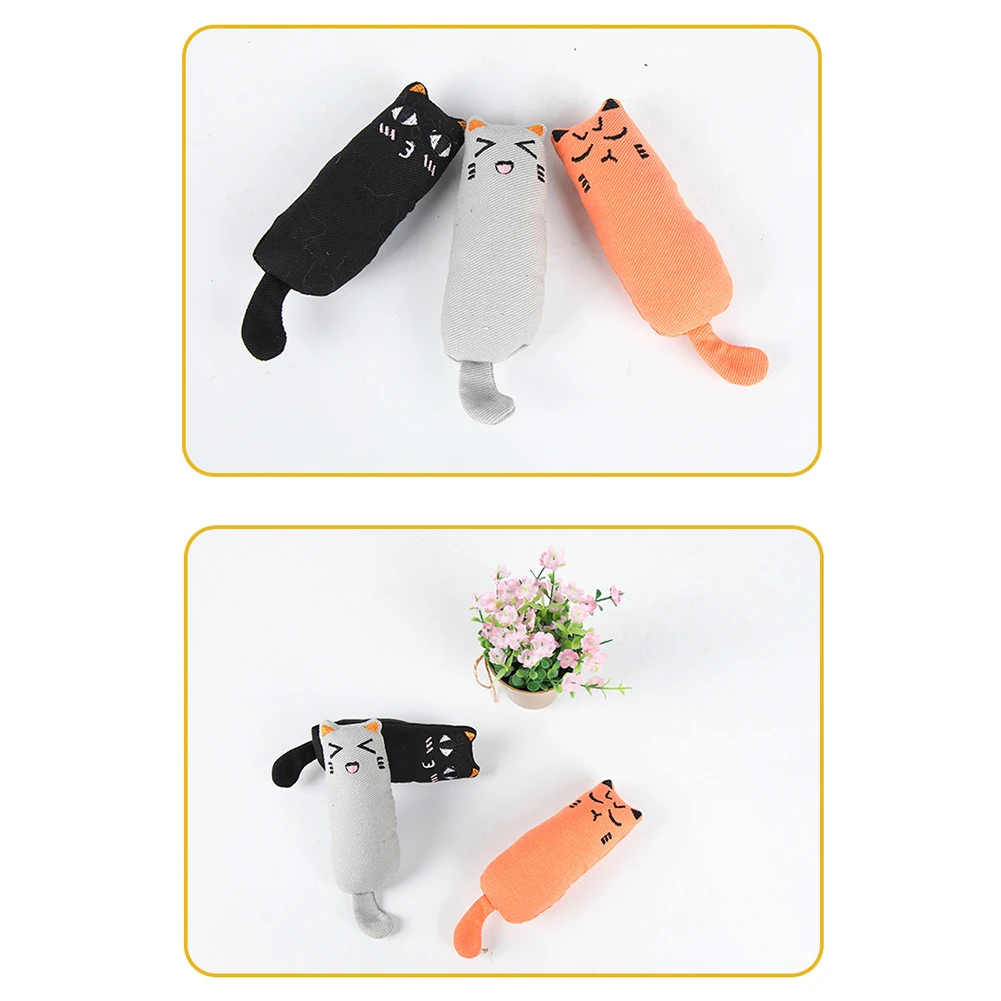 

5pcs Cute Cat Toy Bite Resistant Pet Grinding Teeth Catnip Toys Claws Thumb Biting Cat Mint Kitten Interactive Chew Molar Toy