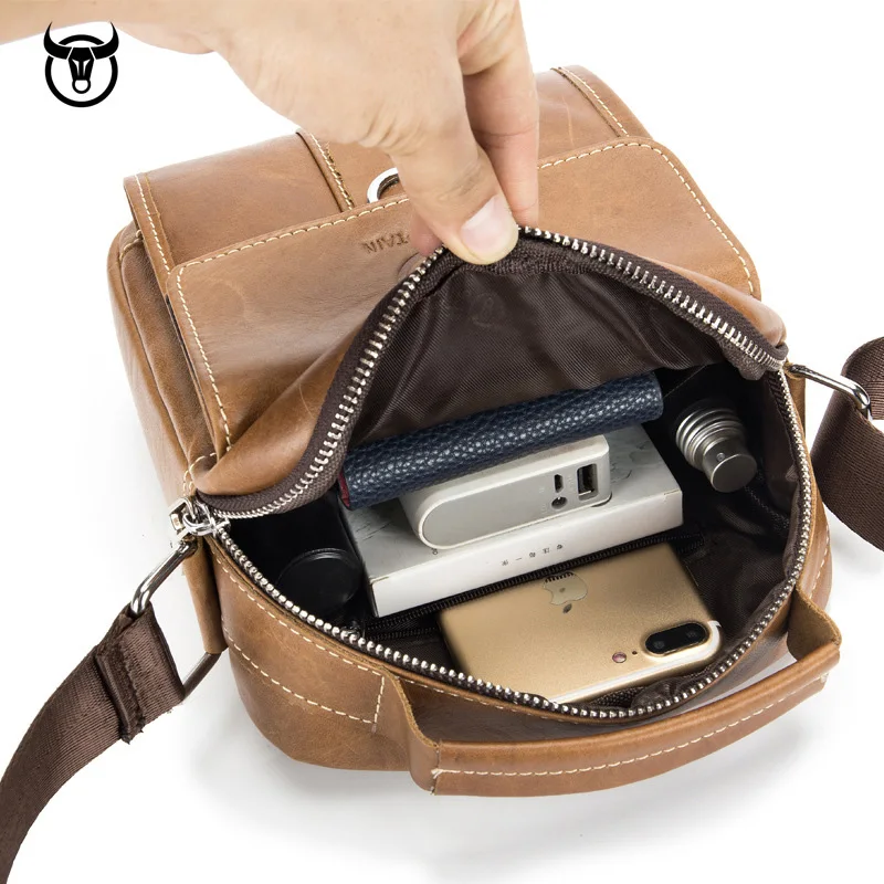 Ретро модные брендовые мужские сумки из натуральной кожи Мужская