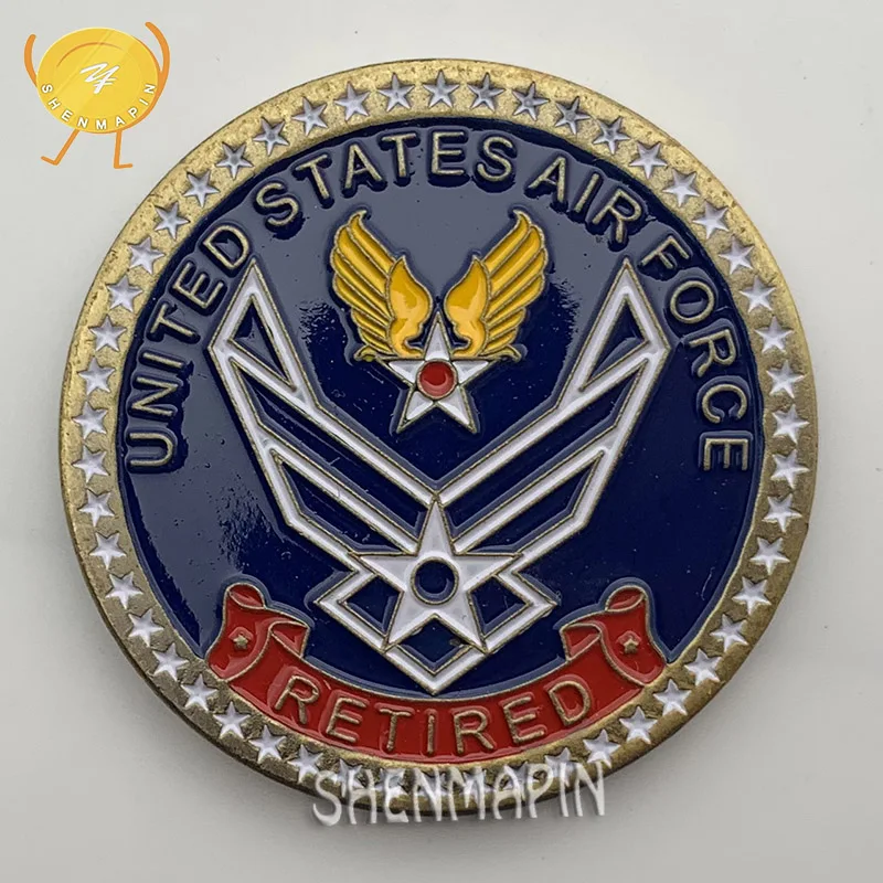 Памятная монета США военно воздушные силы отставной Воздушный воин заслуживает