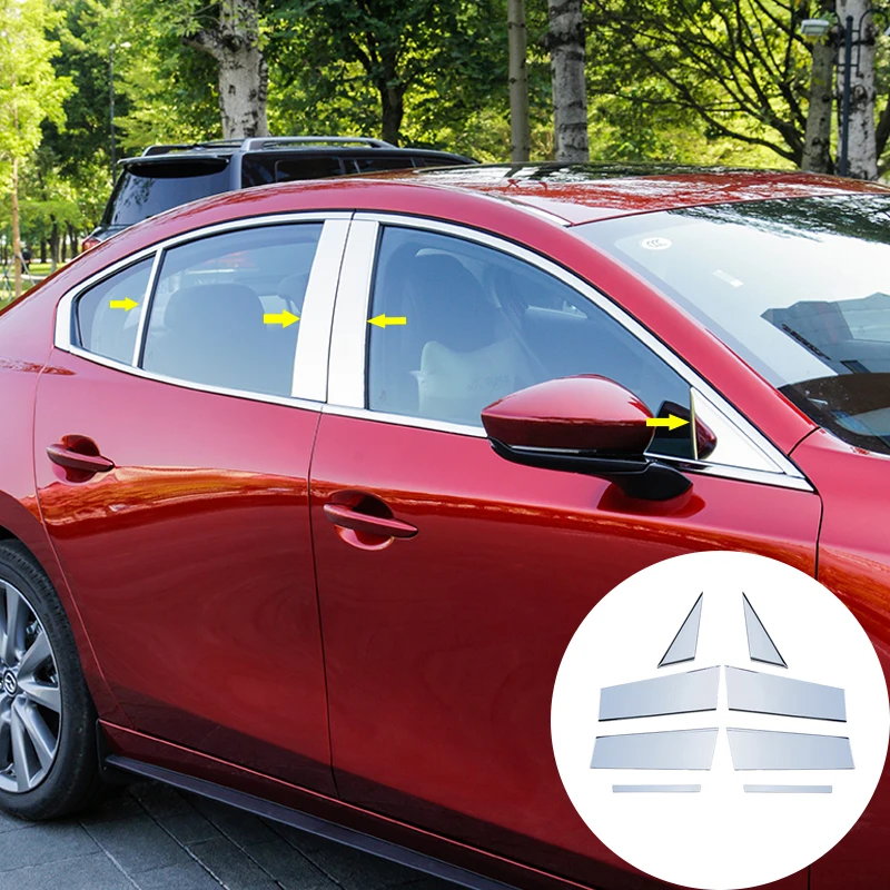 Хромированная оконная рамка из нержавеющей стали для Mazda3 Mazda 3 Axela 2019 2020 наклейки