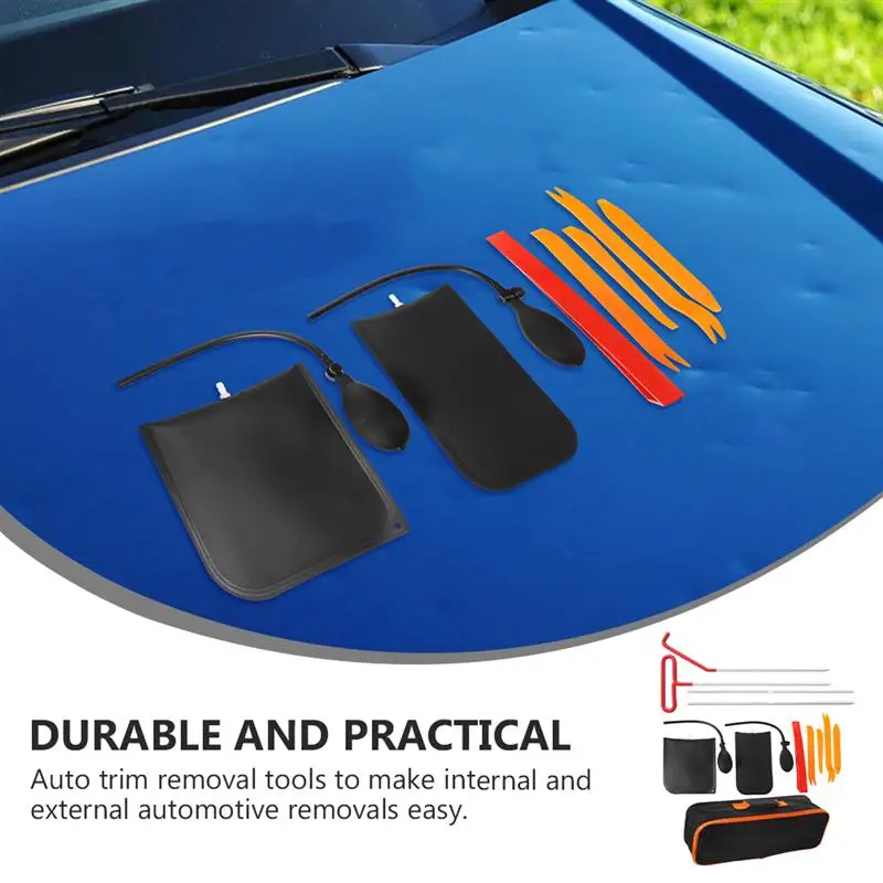 

1 Set Of Professional Car Tool Kit Easy Entry Long Reach Grabber Air Wedge Car Dent Repair Interior Disassembly Screwdriver