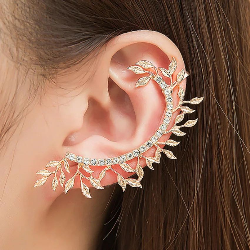 

leaf branch Ear Clip for Women Simple Stylish Female Daily Wearable Accessories Delicate Girl Gifts Retro Earring Jewelry