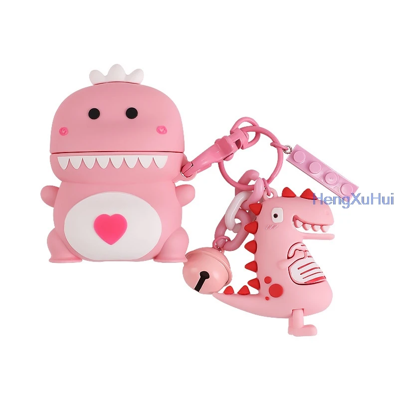 Чехол с симпатичным динозавром для беспроводной Bluetooth-гарнитуры Apple Airpods2 мягкий