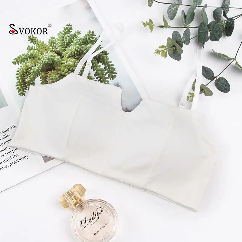 

SVOKOR New Small V-Neck Bra Wireless Colorful Padded Beautiful Back Brassiere Seamless One Piece Women Lingerie