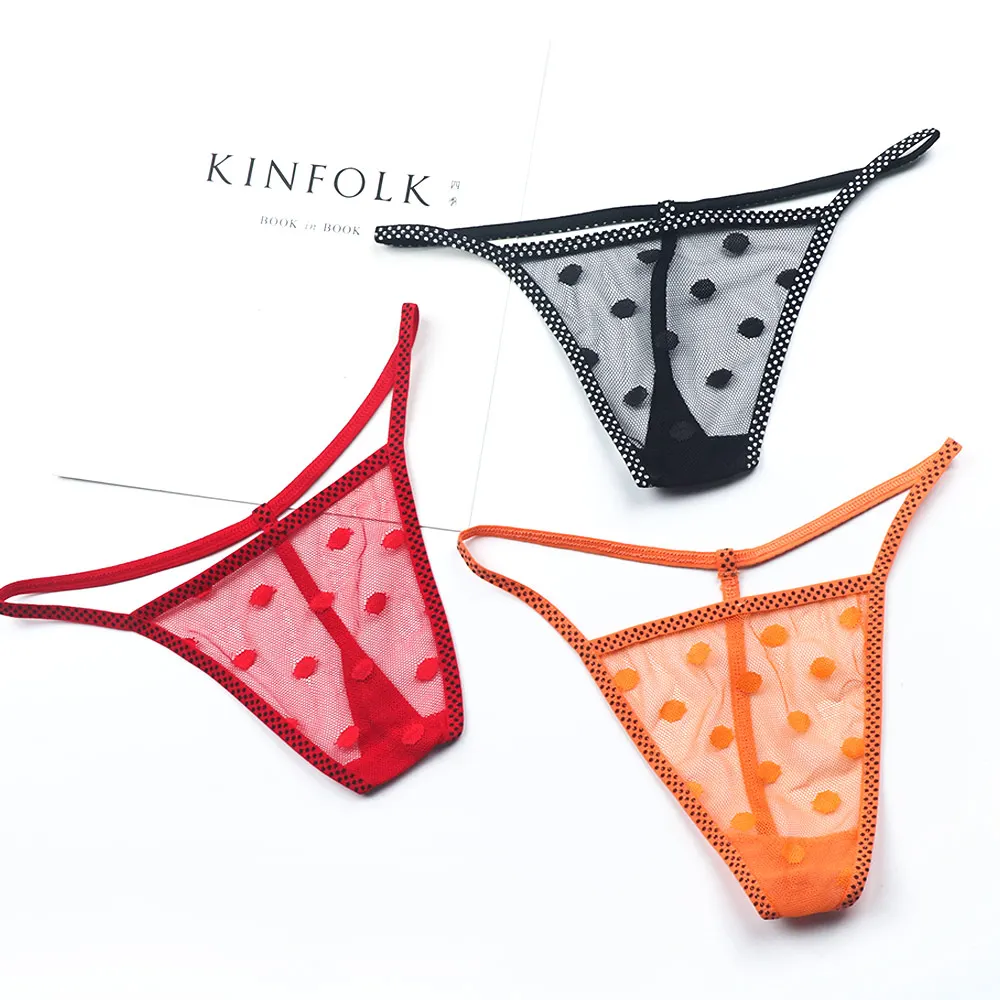 Женское сексуальное нижнее белье в горошек трусики с принтом стринги Панталоны