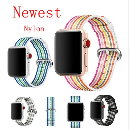 Цветной спортивный ремешок для apple watch band5 4 40 мм 44 тканый нейлоновый iwatch 3 2 1 38 42