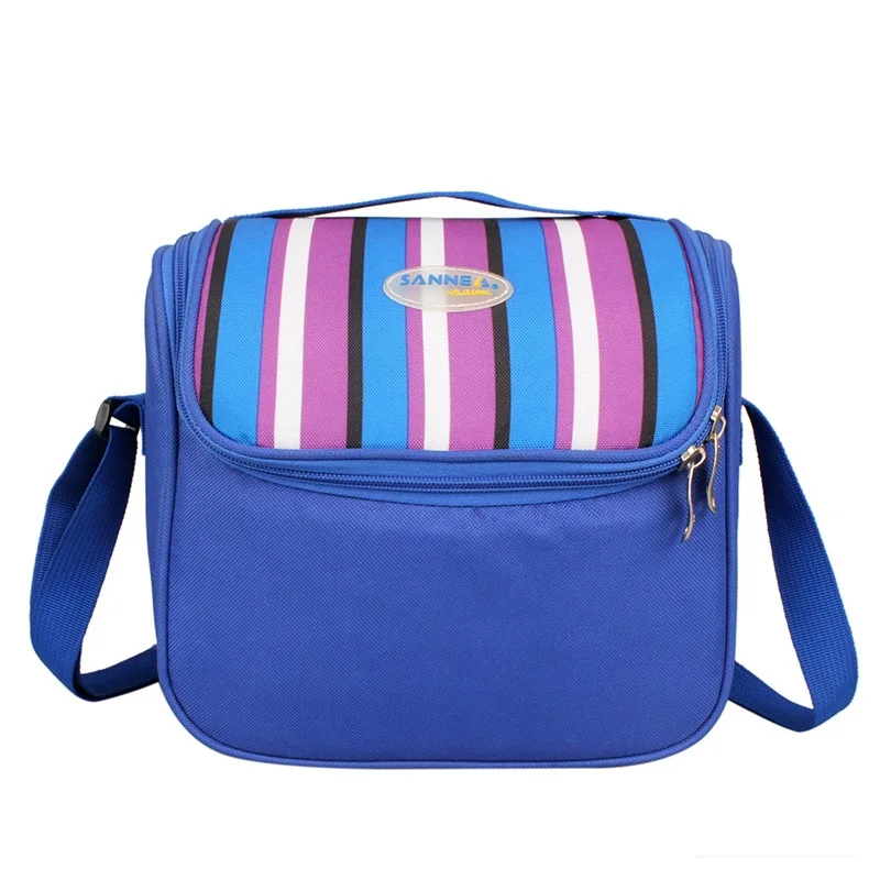 

Chromatic Stripe Lunch Bag for Women Kids Picnic Thermal Food Box Beach Cooler