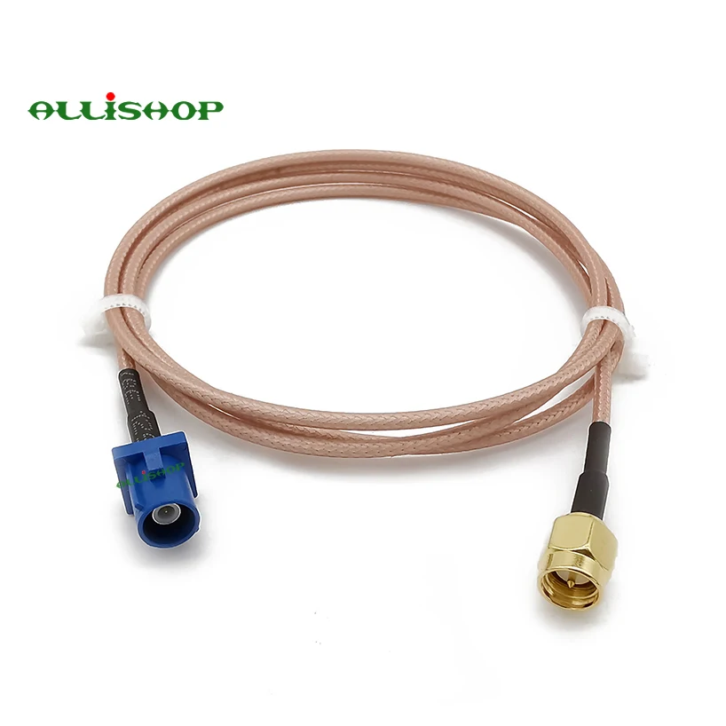 Fakra C штекер к SMA RF gps антенна Расширение сборка RG316D двойной щит Серебряный