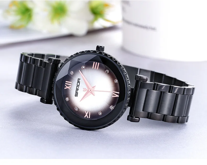 Luxury Crystal Watches Women's New Fashion Trend Roman Numeral Quartz Watch Steel Strap Personality Ladies Clock | Наручные часы