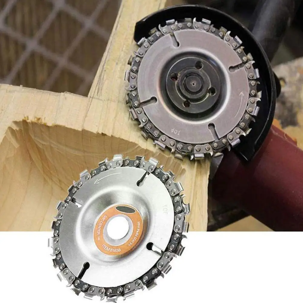 

1Pcs Woodworking Chain Disc General Purpose Multifunction Cutting Wood Teeth 4 Blade Steel Disc 22 Diameter Saw Inches G9V7