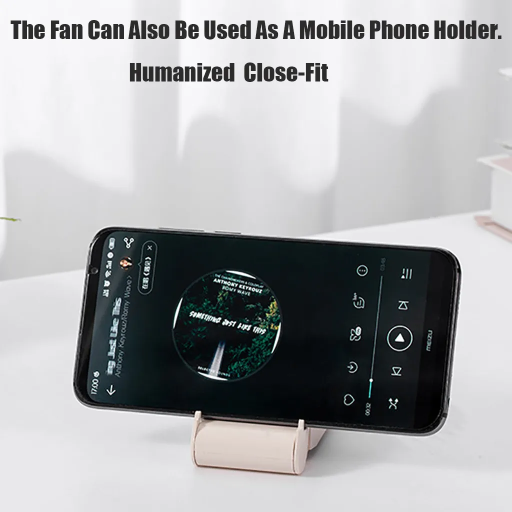 

Makeup Mirror Fan Mobile Phone Bracket Low Noise Portable USB Handheld Multi-function Mini Fan Colourful Light