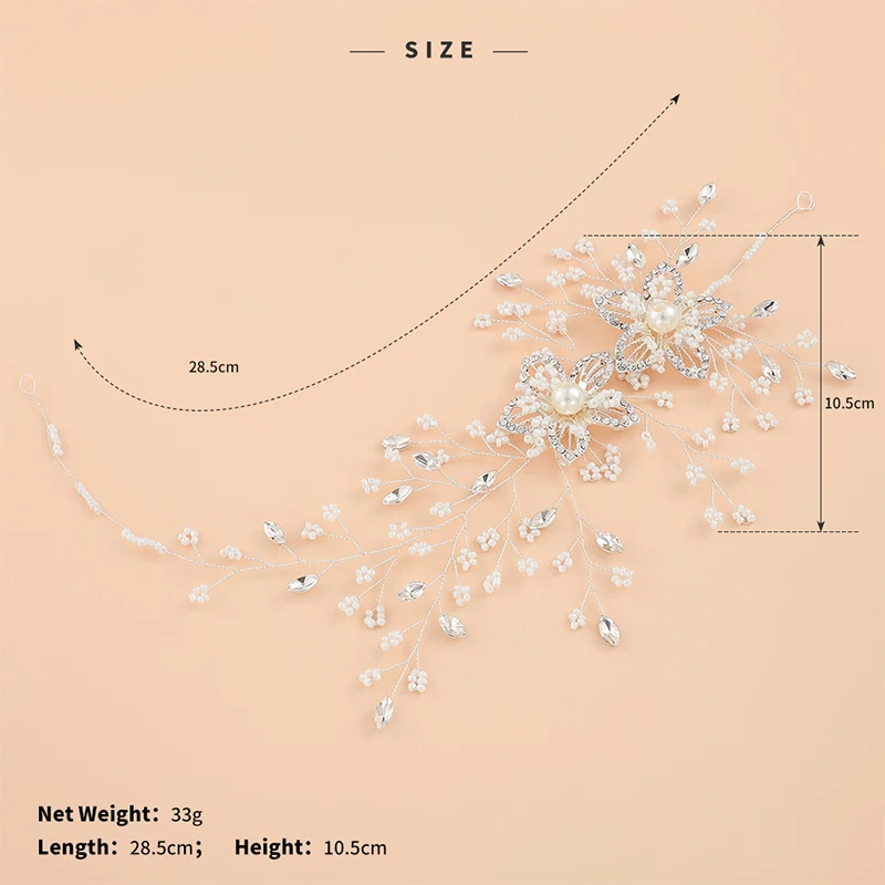 Женская Гибкая повязка на голову с кристаллами и цветами | Украшения аксессуары