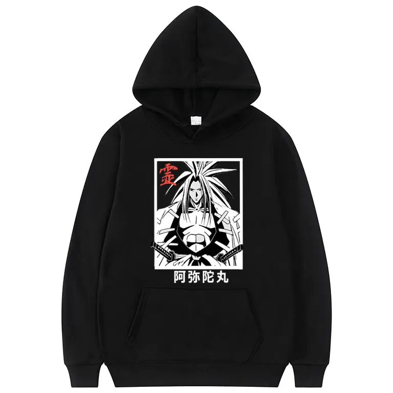 

Fashion Anime Shaman King Yoh Asakura Amidamaru Harajuku Print Hoodie Men Women Ullzang Funny Cartoon Hooded 90s Cute Tops Coat