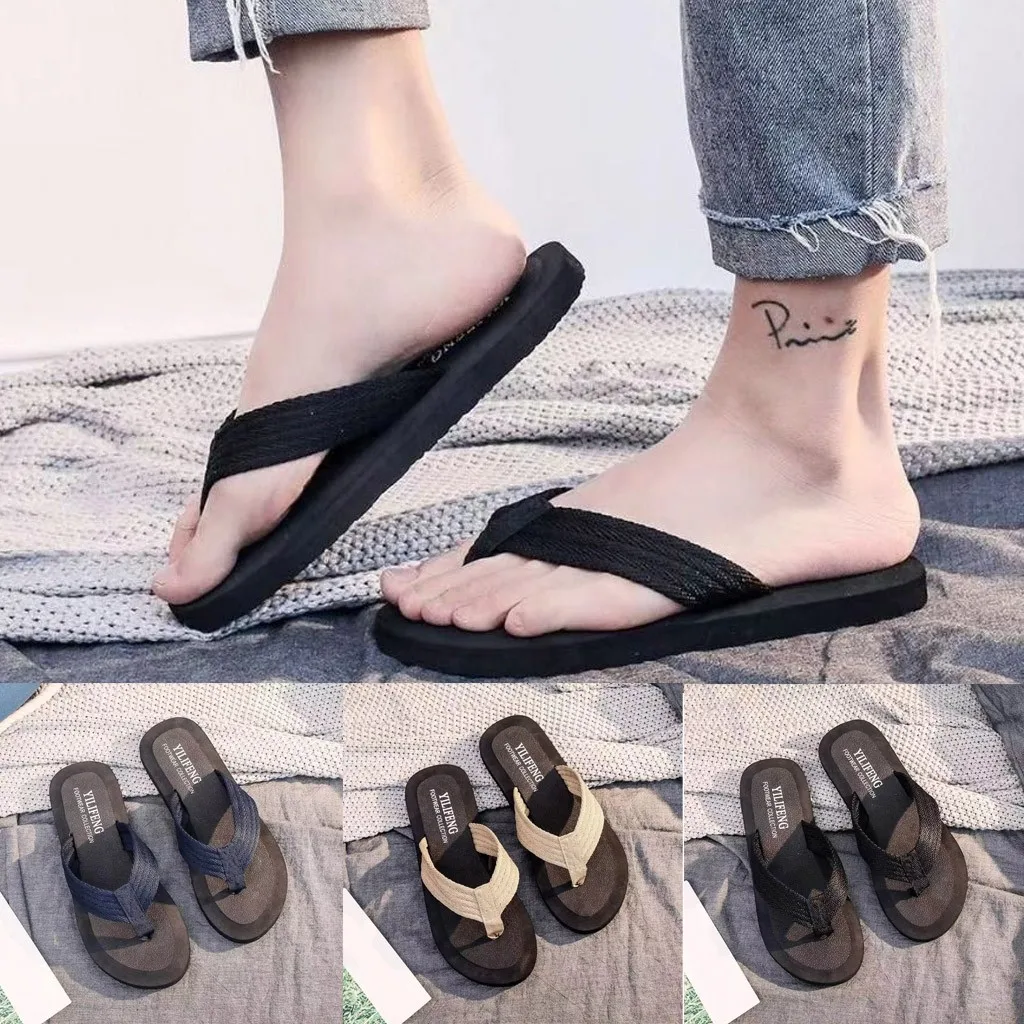 

2020 New Arrival Summer Men Flip Flops High Quality Beach Sandals Anti-slip Casual Shoes Wholesale High quality material A50